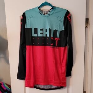 Leatt Red and Teal Long Sleeve Jersey